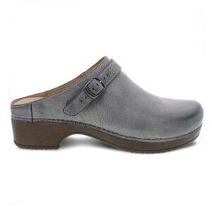 Dansko Berry Pewter Leather Clogs Adjustable Strap Comfort Shoes EU 37 (6.5-7)